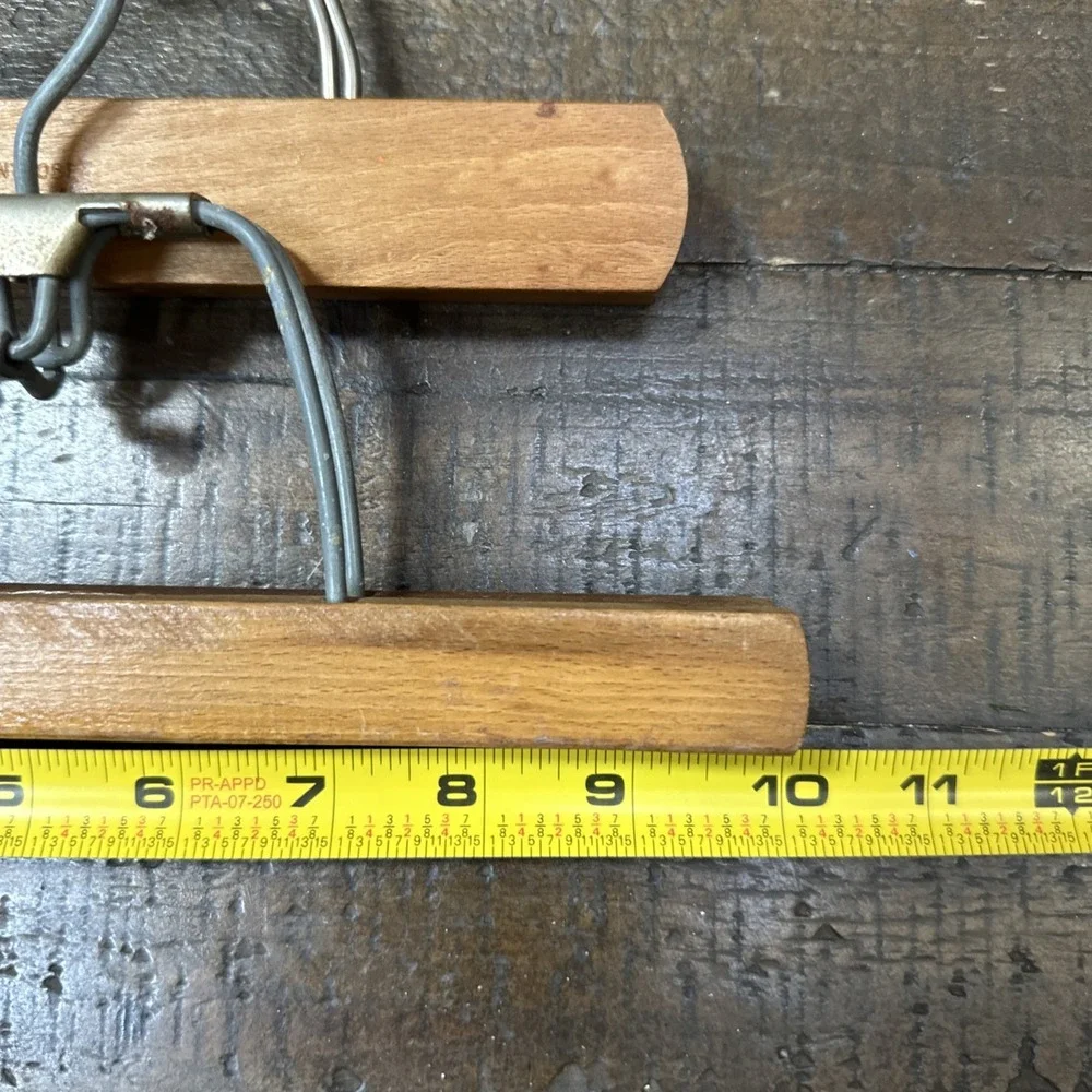 Vintage Wooden‎ Clamp Hangers Lot 8 Pants Skirt Trouser Clip Montrose USA